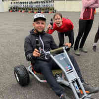 Spass beim Mountain Carts Test